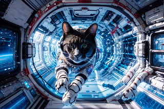 cat in astronaut suit, realistic, high quality, on a space base, bing_astronaut,bing_astronaut