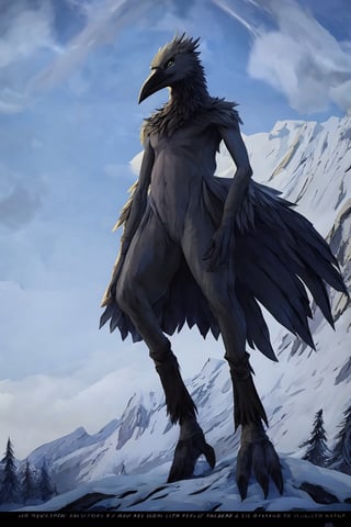 Opium bird, standing, feathers, white feathers, bird, birdman, humanoid, bird head, with extremely long beak, long beak, long mouth, full body, bird legs, bird arms, sinister, terrifying, beautiful , ragged, wide body, fat

High quality, HD, 4kHD, cinematic, atmospheric, realistic, ultra-realistic
snow, mountain, cloudy, gray sky, dark clouds
Detail,lora:largebulg1-000012:1,AIDA_NH_humans,Pixel art,lora:largebulg1-000012:1,lora:largebulg1-000012:1