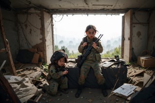on the outside
assault rifle, holding a rifle, soldier clothing,
Iran, Afghanistan
fire, war crimes, apocalypse, war crimes, terrorism, terrorist, destroyed car

  assault rifle, firearm
Debris, destruction, ruined city, death and destruction.
​
2 girls
Angry, angry look, 
child, child focusloli focus, a girl dressed as a soldier, surrounded by war destruction, cloudy day, high quality, high detail, immersive atmosphere, fantai12,DonMG414, horror,full body,full_gear_soldier,full gear,soldier,r1ge,xxmixgirl, 