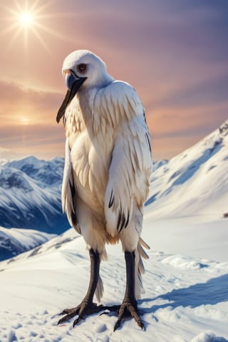 white feathers, white plumage, snow, in the arctic, scary appearance, bad proportions, opium_bird, (((humanoid bird))), (((bird))), feathers all over the body, feathers,
photography,creepy,photography, 8k, hi res, 40mm lens, (Best quality:1.2), (masterpiece:1.2)