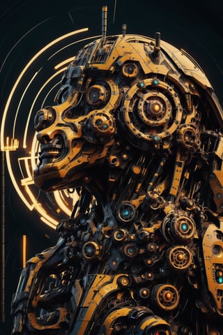 Epicrealism,Circle,dwemertechrobotic eagle, render 8k unreal engine, cables and gears, photorealistic, logo, logo with facialistic touches, robotic eagle logo,Mecha body,dwemertech,Photorealistic