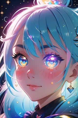 (masterpiece), best quality, expressive eyes, perfect face, glowing eyes, heart pupils, hair ornament, Volumetric Lighting, glitter, blush stickers, gawr gura,hmochako,AquaKnsb-KJ