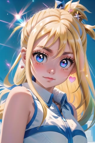 (masterpiece), best quality, expressive eyes, perfect face, glowing eyes, heart pupils, hair ornament, Volumetric Lighting, glitter, blush stickers, gawr gura,hmochako,AquaKnsb-KJ,Lucy_Heartfilia