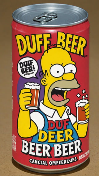 photo of Homer Simpson as Joker in beer can with text that says "duff beer"