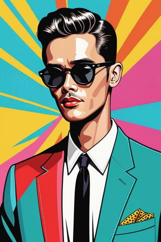 Stylish man .Pop Art Illustration ,wongapril