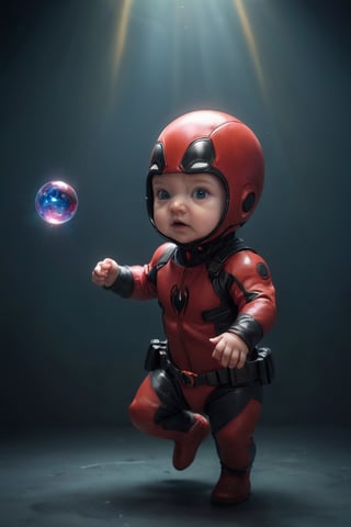 BABY DEATPOOL, Colorful,
magical photography,dramatic lights,photo-realism,hyper-detailing,4K,degree of freedom,A high resolution