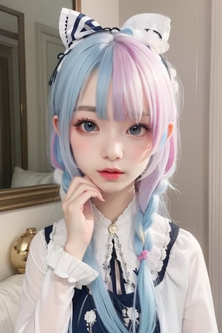 rem, skyblue hair, lolita