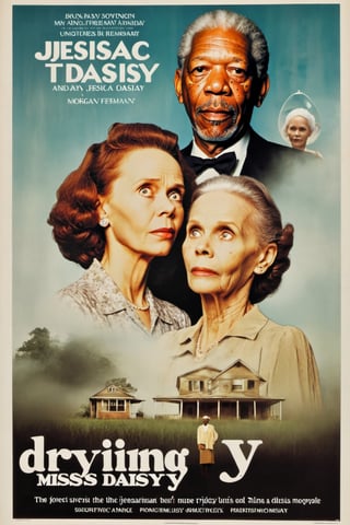 Movie poster of "Drying Miss Daisy" starrying Jessica Tandy and Morgan Freeman.