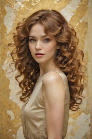 Angeline's radiant curls cascade like molten gold as she poses against a whimsical studio backdrop, reminiscent of Hayao Miyazaki's iconic scenes. Soft, ethereal lighting bathes her enchanting physique, accentuating every curve and contour. Her captivating gaze seems to hold the viewer spellbound. The intricate linework and atmospheric textures evoke the styles of Krenz Cushart, Ashley Wood, Craig Mullins, and Ilya Kuvshinov. Sorolla's expressive brushstrokes and Ren's surreal mysticism blend seamlessly in this fantastical setting.,Supersex