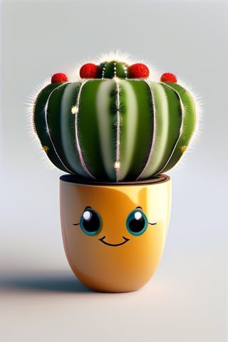 A small cactus with a happy face in the Sahara desert.,High-res, impeccable composition, lifelike details, perfect proportions, stunning colors, captivating lighting, interesting subjects, creative angle, attractive background, well-timed moment, intentional focus, balanced editing, harmonious colors, contemporary aesthetics, handcrafted with precision, vivid emotions, joyful impact, exceptional quality, powerful message, in Raphael style, unreal engine 5,octane render,isometric,beautiful detailed eyes,detailed face and eyes and clothes,