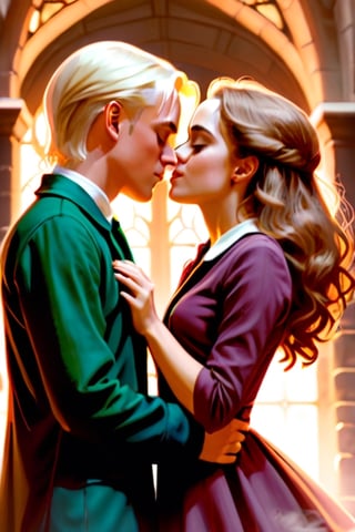 Draco malfoy and hermione granger, kissing