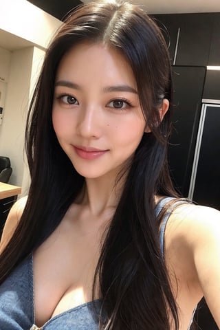 Masterpiece, highest quality, realistic, very fine and fine details, high_resolution, 8k wallpapers, studio lighting, front view, night street view, 1 beautiful woman, 22 yo, korean, beautiful gorgeous face, [:(detailed face:1.2):0.2], bright big eyes, pureerosface_v1,  (glossy lips), shame smile, long black hair, straight hair, sharp focus, medium_breasts, brown eyes, beautiful, detailed and realistic skin texture, height 170, (perfect feminine body), casual_nudity,  shame, smile, fantastic, angelic, Extremely Realistic, Extremely Realistic, chinatsumura,eungirl, standing, wide_shot,