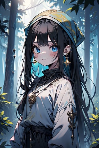 black hair, blue eyes, yellow attush, friendly face, headscarf, little girl, happy smile, bangs, in the forest at night, masterpiece, star earrings, detailed, high quality, absurd , strongest human being of all, bearer of the hope of the world, long hair, necklace of scales,perfect face,8 year old girl,
,best quality,Poor thing, dirty clothes, mud on the face.
