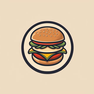  vintage  logo of an hamburger [logo],  [vintage logo], simple logo, clean logo,logo