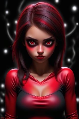 Primer plano de una chica con jersey rojo dark fantasy dark,<lora:659095807385103906:1.0>,<lora:659095807385103906:1.0>