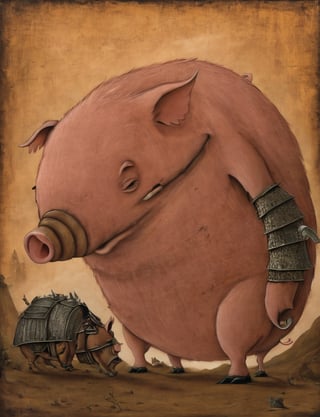 Big pig pegui cerdo con armadura(con una armadura y un hacha en la mano)