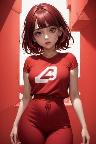 Chica pelo corto(jersey rojo)primer plano