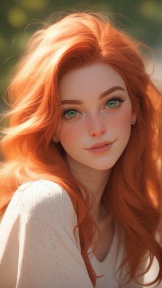 score_9, score_8_up, score_7_up, rating_questionable, girl, freckles, extremely attractive, adorable, extremely pale skin, orange hair, green eyes, light directed at face, 8k, redhead 