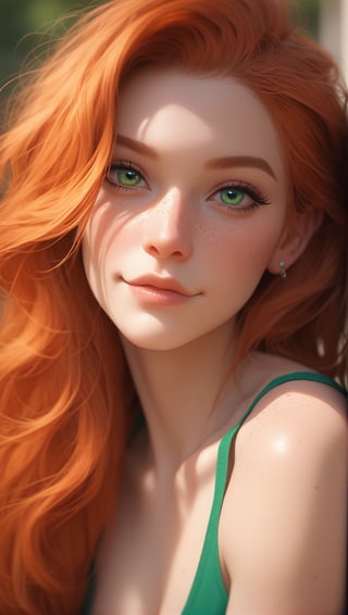 score_9, score_8_up, score_7_up, rating_questionable, girl, freckles, extremely attractive, adorable, extremely pale skin, orange hair, green eyes, light directed at face, 8k, redhead 