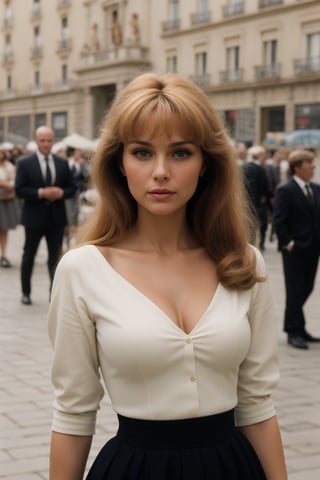 a beautiful blonde woman, 23yo, ready to attend the court of Spanish King Charles, year 1635, Madrid. Historical reenactment photograph. photographer Steve McCurry, on Kodachrome 64 color slide film, with a Nikon FM2 camera and Nikkor 105mm Ai-S F2.5 lens, 