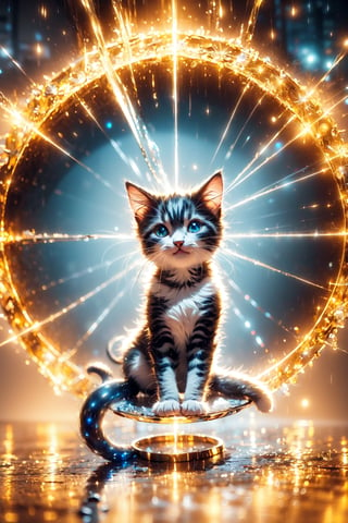 (silver) kitten on the magic_circle,crystal and silver entanglement