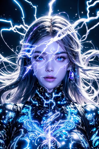 (blue lightning light,|glowing facial pattern|,purple fire wire:1.3),glowing wire,|shibari|,lightning chain,dragon,(Black and white entanglement:1.4), street scenery,High Detail,masterpiece,best quality,more detail,Hyper Quality,detailed,more detail,
