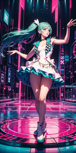 girl dancing on the colourful disco floor,cyberpunk style


,Cyberpunk,momomiku