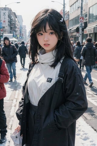 a sexy 18 years old k-pop idol, shibuya street, standing, pubic_hair_(female),akinanakamori
Winter,Snow