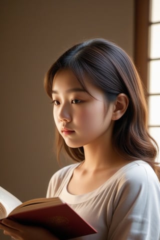 (((iconic but extremely beautiful)))
(((Voluptuous and yet  so adorable,photographed)))
(((Girl japanese 13-year-old Reading)))
(((view profile, view angle,view closse-up zoom)))
(((Chiaroscuro light background)))
(((Lighting simple colors)))
(((intricate details,masterpiece,best quality,hyperrealistic, photorealistic)))(((by Murata_Range style)))