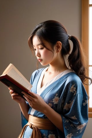 (((iconic but extremely beautiful)))
(((Voluptuous and yet  so adorable,photographed)))
(((Girl japanese 13-year-old Reading)))
(((view profile, view angle,view closse-up zoom)))
(((Chiaroscuro light background)))
(((Lighting simple colors)))
(((intricate details,masterpiece,best quality,hyperrealistic, photorealistic)))(((by Murata_Range style)))