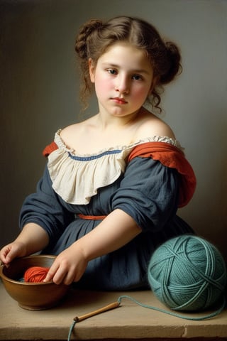 (((iconic oíl painting but extremely beautiful)))
(((Voluptuous and yet  so adorable,photographed)))
(((The Little Knitter,1882 by William Adolphe Bouguereau. Paris.)))
(((gorgeous, voluptuous,sport_clothing)))
(((view profile, view angle,view close-up zoom)))
(((Chiaroscuro light background)))
(((Vivid simple colors)))
(((intricate details,masterpiece,best quality,hyperrealistic, photorealistic)))
(((by Annie Leibovitz style)))