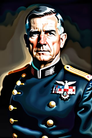 an fierce american general, aesthetic portrait, 4 star general