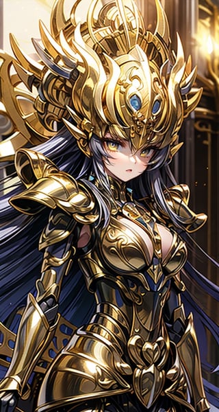Pisces, helmet, armor, Pisces armor, twelve golden saints, whole body. defensive pose, female, girl, medium bust, prominent breasts, sexy, (Masterpiece: 1.0), (Best Quality: 1.0), (Ultra High Resolution: 1.0), (8k Resolution: 1.0), (Realistic: 1.0 ), (Super Detailed 1:0), Photography, Kodak Portra 400, Background Blur, Vibrant Colors, Bokeh, Lens Flare, ((Perfect Hands)), (((Perfect Arms)), (Perfect Face ), {{Perfect Anatomy}}, (Guido Daniel's hand), wide angle shot, small hands, long fingers, Greek temple, very detailed background, 1 woman in golden armor, golden armor, solo, long hair, dark eyes, looking at viewer, face in focus, detailed face, bright colors, symmetrical eyes, visible lips, standing, (upper body: 1.2), epaulettes, golden armor, helmet, armor, gold armor,Sagittariusarmor,Ariesarmor,Leoarmor, HeiJing1,wings