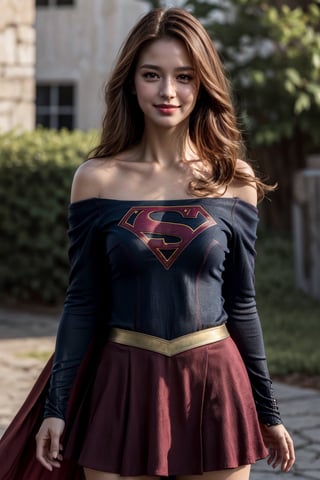 masterpiece, best quality, photorealistic, raw photo, 1girl, long hair, blouse, light smile, detailed skin, pore, off_shoulder, low key, black_background,1utf1,roronoa zoro,supergirl,photorealistic