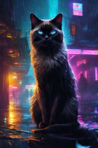 pariah,

cyberpunk,

Science fiction,

futuristic night of a himalayan siamese cat,

neon black,

reflections,

rain,

fog,

film noir,

bright,

mysterious,

energy,

force,

spirit,

action,

landscape,

character study,

masterpiece,

darkness,

expert,

incredibly detailed,

4k resolution,

griffiths meat,

charlie bowater,

John William Waterhouse

colors,

chiaroscuro,

movie