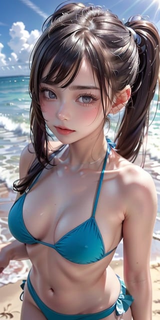(best quality, masterpiece), ultra detailed,(photo realistic:1.1),solo,cute girl,twin tail,summer_beach,
summer_beach,rei