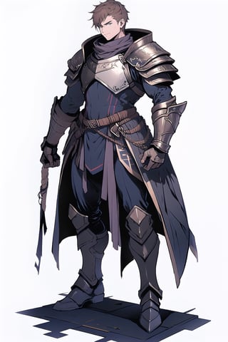 wide field background, alternatecostume, 1boy, male,  armor, male focus, solo, full body, whole body