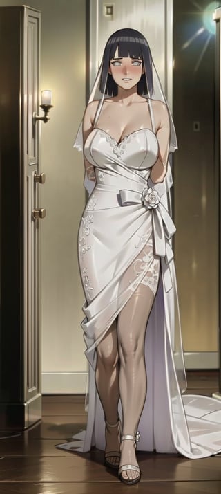 Beautiful girl, hair between her eyes, natural blush, outlined eyes, perfect body, very big breasts, hourglass body.

wedding dress, wedding dress, (tight-fitting wedding dress), (white pantyhose), large breasts, walking, in a room, looking at viewer, (heel closet in background: 1.2), sunlight, hands at waist: 1.5, embarrassed expression, embarrassed, high heels with ankle strap, ,High detail, cinematic lighting, full shot, 55mm lens, production quality, depth of field, film photography, professional grading, exquisite details , sharpness. -focus, intricately detailed, f/2.8, realistic photography, real lighting, studio lighting, decorative lighting, GB shift, ray tracing, antialiasing, FKAA, TXAA, RTX, SSAO, shaders, tone mapping, CGI, VFX ,