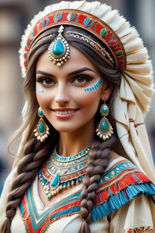 beautiful slavic woman, wearing the Bulgarian folk costume 'Nociya, ' creatively arranged with an Egyptian twist, Envision the fusion of Bulgarian and Egyptian elements, incorporating traditional patterns and embellishments from both cultures. Picture the woman in the intricately designed 'Nociya' attire, adorned with Egyptian-inspired accessories, creating a harmonious blend of cultural aesthetics, 」Ensure a visually stunning Bulgarian folk costume with Egyptian, crafted details, ,mad-marbled-paper,lis4,cutegirlmix,DonMB4nsh33XL ,NIJI STYLE, smile, (oil shiny skin:1.2), (gigantic breast:1.3), (perfect anatomy, prefecthand, dress, long fingers, 4 fingers, 1 thumb), 9 head body lenth, dynamic sexy pose, breast apart, (upper body:0.8), looking at viewer, (viewed_from_below:1.5),