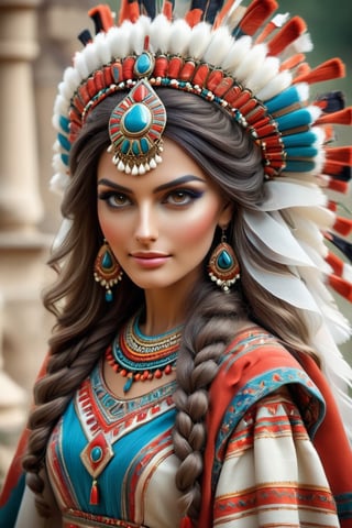 beautiful slavic woman, wearing the Bulgarian folk costume 'Nociya, ' creatively arranged with an Egyptian twist, Envision the fusion of Bulgarian and Egyptian elements, incorporating traditional patterns and embellishments from both cultures. Picture the woman in the intricately designed 'Nociya' attire, adorned with Egyptian-inspired accessories, creating a harmonious blend of cultural aesthetics, 」Ensure a visually stunning Bulgarian folk costume with Egyptian, crafted details, ,mad-marbled-paper,lis4,cutegirlmix,DonMB4nsh33XL ,NIJI STYLE, smile, (oil shiny skin:1.2), (gigantic breast:1.3), (perfect anatomy, prefecthand, dress, long fingers, 4 fingers, 1 thumb), 9 head body lenth, dynamic sexy pose, breast apart, (upper body:0.8), looking at viewer, (viewed_from_above:1.5),