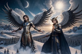 a holy night with archangel Michael and a lot of lesser angels scenery
Masterpiece,ayaka_genshin,More Detail,fantasy00d,FFIXBG,EpicArt,Nature,Landscape,Masterpiece