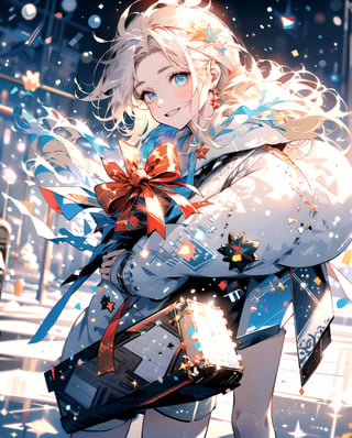 masterpiece,girl, christmas, holding presents, happy, snow, winter,1guy,midjourney