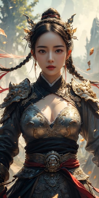 (Photorealistic, RAW, 16K, Masterpiece, UHD), full body, splash-ink tai chi illustration, yin yang illustration, Chinese Wuxia (real Dilraba Dilmurat), Fighting Stance pose, sword weapon, dramatic angle,(fluttered detailed ink splashs), (illustration),(((1 girl))),(long hair), (Beautiful face), ,(rain:0.6),((expressionless ,Carmine hair ornament:1.4)),(There is a heaven palace far away from the girl),chinese wuxia silk clothes,((focus on the girl)), color Ink wash painting,(ink splashing),(Huaqing splashing),((colorful)),[sketch],best quality, beautifully painted,highly detailed,(denoising:0.7),[splash ink],yin yang, tai chi, perfect hand, perfect fingers, beautiful eyes,