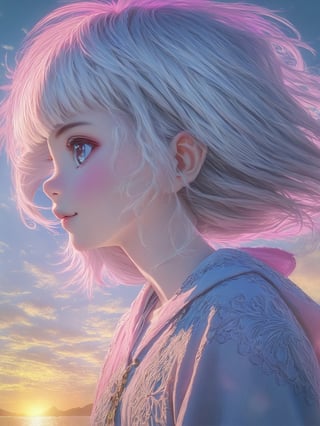 fantasy anime of hero-image of the pale-skinned shaman_girl, kawaii anime cute anime style, strong outlining, uhd, 8k, ultra high resolution, ((masterpiece)) ((award winning)) ((trending)) ((intricate details)) ((whimsical details)) ((phantastic lighting)) ((half-profile)) ((HDR)) ((ultrarealistic))