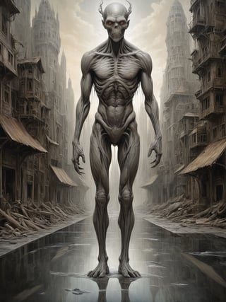 city  by George Grie::3, anthropomorphic creature by Akihiko Yoshida,, oilpainting::5 Masterpiece::5, refection on floor:5::3.5 anatomical drawing::0.5 glass::5 molecular::0.3 latex::5 veins::5 glass::5 cellulose::0.1 skin::5 slime::1.7 --ar 1:1 --v 4 --quality 2 --no out of frame::5, --seed 123456 --chaos 25, ((half_profile)), realistic proportions, realism oil painting