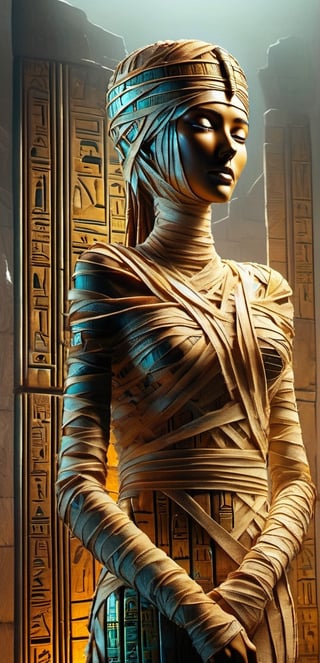 queen Nefertiti of Ancient Egypt wearing a shirt with the text "pua" written on it, Holding a sword can in hand, Posing as The statue of liberty, ancient Egypt theme , warm ancient Egyptian atmosphere but in ancient Egypt City , realistic , detailed, ancient Egyptian costumes,Background in Egypt castle ,,smile, (oil shiny skin:1.0), (big_boobs:2.6), willowy, chiseled, (hunky:2.4),(( body rotation 35 degree)), (upper body:0.8),(perfect anatomy, prefecthand, dress, long fingers, 4 fingers, 1 thumb), 9 head body lenth, dynamic sexy pose, breast apart, (artistic pose of awoman),abyssaltech ,dissolving,abyss,DonMChr0m4t3rr4XL ,chrometech,surface imperfections,DonMM00m13sXL,shards,glass,brocken glass,transparent glass