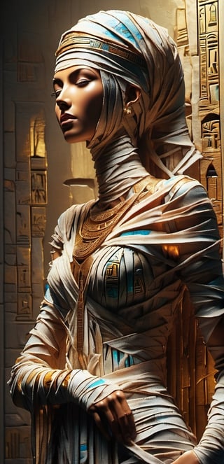 queen Nefertiti of Ancient Egypt wearing a shirt with the text "pua" written on it, Holding a sword can in hand, Posing as The statue of liberty, ancient Egypt theme , warm ancient Egyptian atmosphere but in ancient Egypt City , realistic , detailed, ancient Egyptian costumes,Background in Egypt castle ,,smile, (oil shiny skin:1.0), (big_boobs:2.6), willowy, chiseled, (hunky:2.4),(( body rotation 35 degree)), (upper body:0.8),(perfect anatomy, prefecthand, dress, long fingers, 4 fingers, 1 thumb), 9 head body lenth, dynamic sexy pose, breast apart, (artistic pose of awoman),abyssaltech ,dissolving,abyss,DonMChr0m4t3rr4XL ,chrometech,surface imperfections,DonMM00m13sXL,shards,glass,brocken glass
