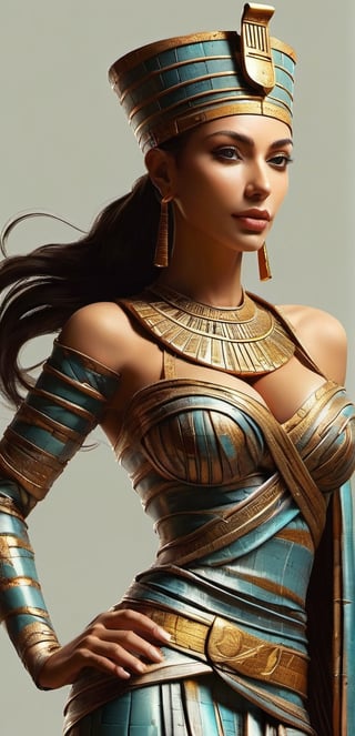 queen Nefertiti of Ancient Egypt wearing a shirt with the text "pua" written on it, Holding a sword can in hand, Posing as The statue of liberty, ancient Egypt theme , warm ancient Egyptian atmosphere but in ancient Egypt City , realistic , detailed, ancient Egyptian costumes,Background in Egypt castle ,,smile, (oil shiny skin:1.0), (big_boobs:2.6), willowy, chiseled, (hunky:2.4),(( body rotation 35 degree)), (upper body:0.8),(perfect anatomy, prefecthand, dress, long fingers, 4 fingers, 1 thumb), 9 head body lenth, dynamic sexy pose, breast apart, (artistic pose of awoman),abyssaltech ,dissolving,abyss,DonMChr0m4t3rr4XL ,chrometech,surface imperfections,DonMM00m13sXL
