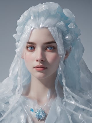 RAW photorealistic  portrait of a radiant goddess of ice
  