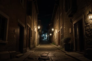 In the deep of night, in an old city, narrow alleyways are filled with the silent darkness. 